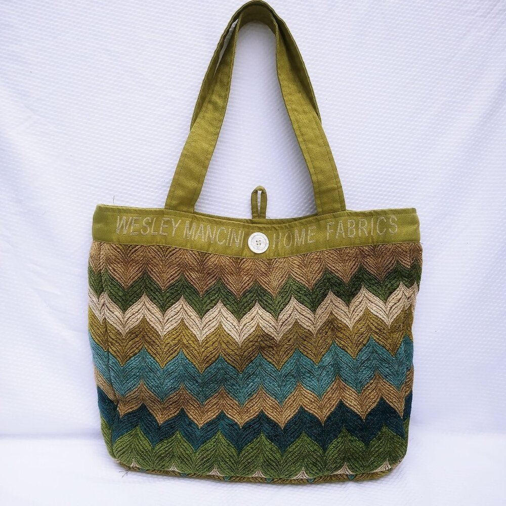Women's Tote Shoulder Bag Handcrafted Muti-colored Wesley Mancini Home Fabric